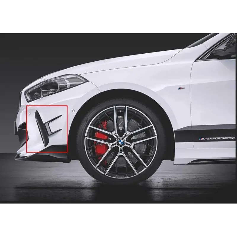 Must-Have ECOPES - FLAP LOOK M-PERFORMANCE DE PARE-CHOCS AVANT NOIR BRILLANT POUR BMW SERIE 1 F40 (19-24) AVEC PACK M