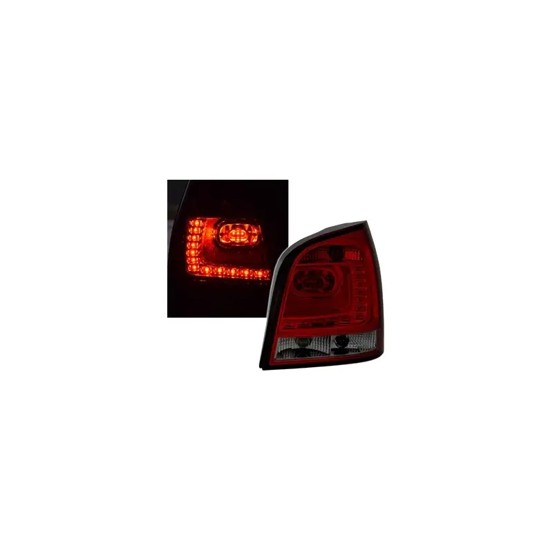 Prix Choc SET 2 FEUX ARRIERES DESIGN ROUGE FUME À LED TRANSPARENT POUR TOUTES VW POLO 9N (01-05) ET VW POLO 9N3 (05-09) - LOOK POLO 6R
