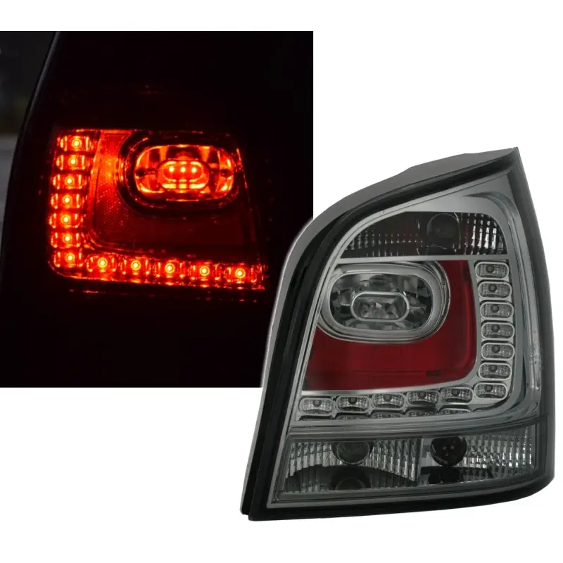 Achat Immédiat SET 2 FEUX ARRIERES DESIGN NOIR À LED TRANSPARENT POUR TOUTES VW POLO 9N (01-05) ET VW POLO 9N3 (05-09) - LOOK POLO 6R