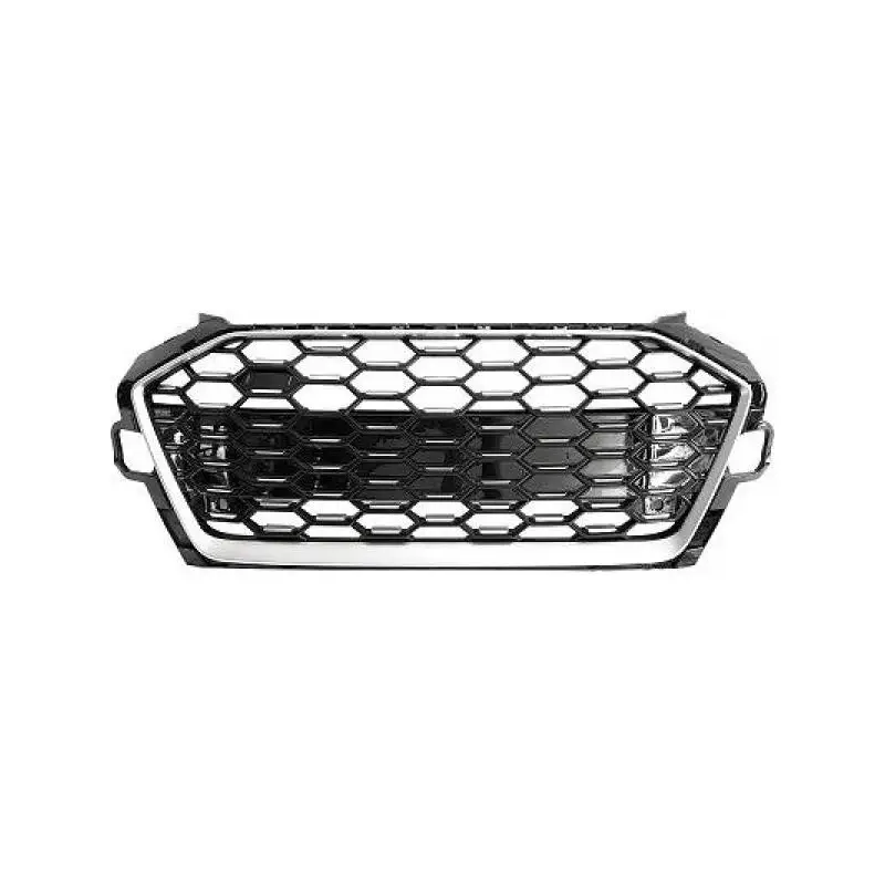Dernière Chance CALANDRE AVANT LOOK RS4 - S4 NOIR - CHROME POUR AUDI A4 B9 8W FACELIFT (19-24) - POUR PDC - MOD2