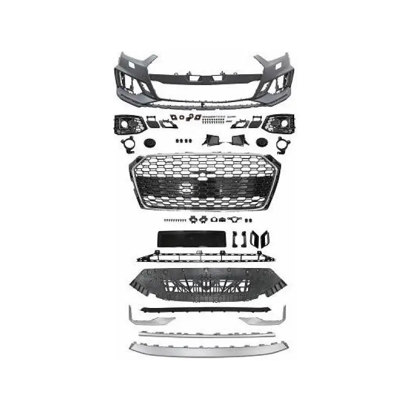 Acheter En Ligne PARE-CHOCS AVANT LOOK RS5 POUR TOUTES AUDI A5 B9 (16-19) - POUR ACC - CALANDRE NOIR - CHROME