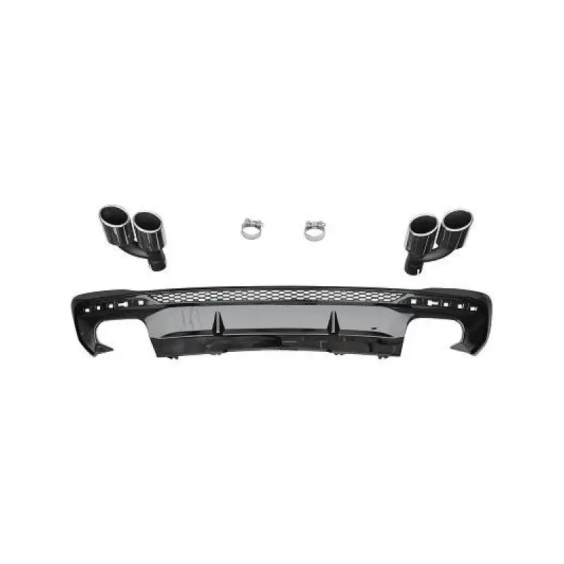 Commande En Gros DIFFUSEUR LOOK S4 - NOIR BRILLANT POUR AUDI A4 B9 FACELIFT (19-24) - AVEC EMBOUTS CHROME - SEULEMENT POUR S-LINE