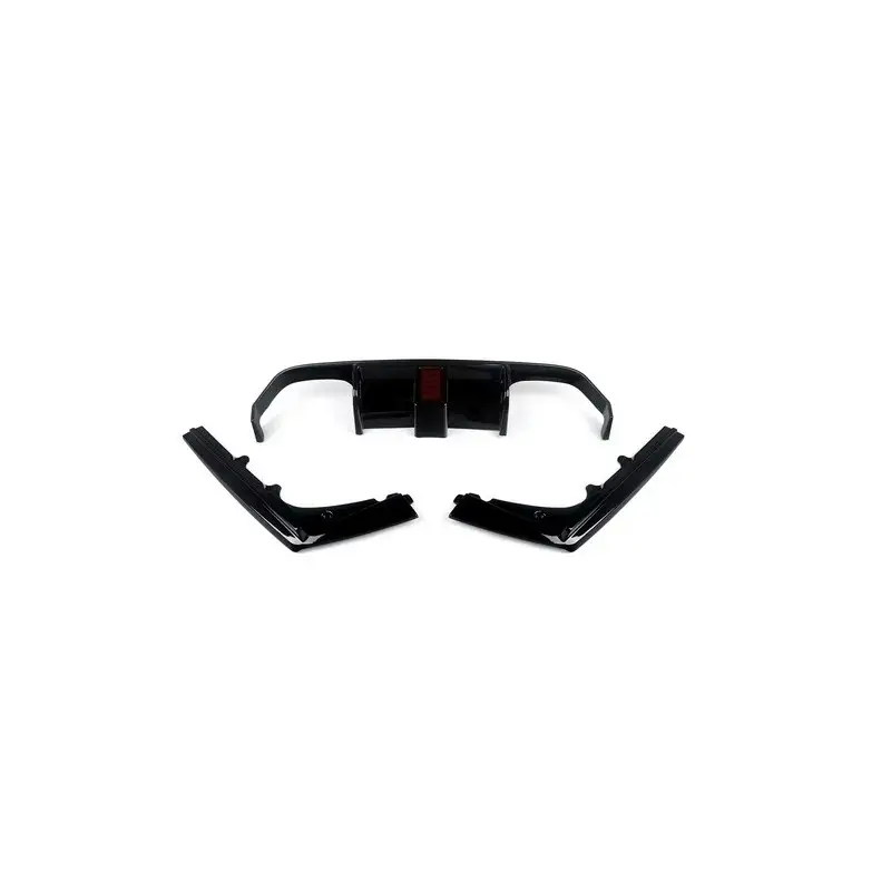 DIFFUSEUR PERFORMANCE + LAME DE PARE CHOCS ARRIERE POUR BMW M3 F80 + M4 F82 F83 - NOIR BRILLANT AVEC LED Solde