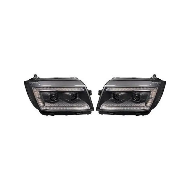 Offre Spéciale SET DE 2 PHARES AVANT LOOK LED - XENON POUR VW CRAFTER (17-) + MAN TGE (17-) - FOND NOIR - H7 / H7