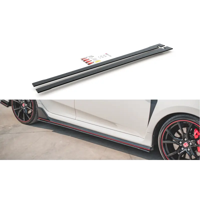 Populaire Rajouts Des Bas De Caisse V.2 Honda Civic X Type-R MAXTON DESIGN - NOIR - ROUGE