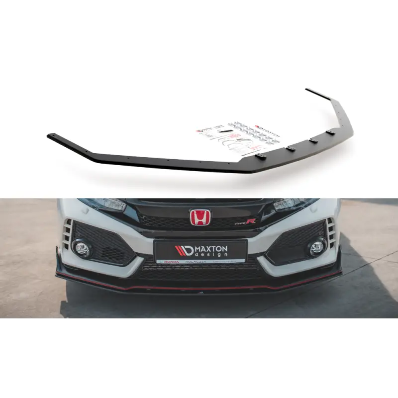 Super Prix SPORT DURABILITÉ LAME DU PARE-CHOCS AVANT V.2 HONDA CIVIC X TYPE-R MAXTON DESIGN - NOIR - ROUGE