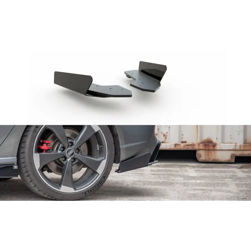 Prix Cassé Lame Du Pare Chocs Arriere Audi RS3 8V Sportback MAXTON DESIGN - NOIR - NOIR BRILLANT
