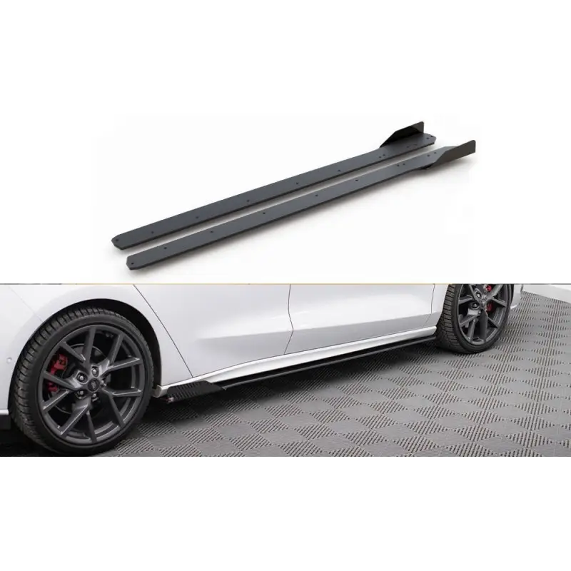 Vente Directe Rajouts Des Bas De Caisse + Flaps Ford Focus ST / ST-Line Mk4 MAXTON DESIGN - NOIR - ROUGE