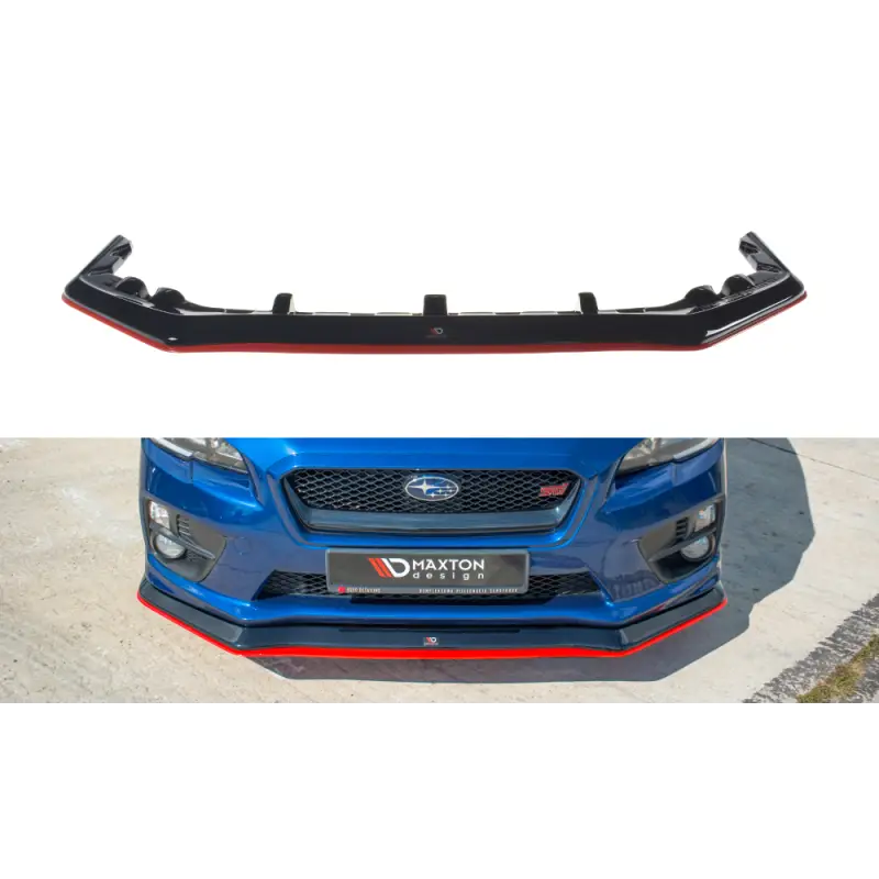 LAME DU PARE-CHOCS AVANT / SPLITTER V.3 SUBARU WRX STI MAXTON DESIGN - ROUGE Commande En Gros