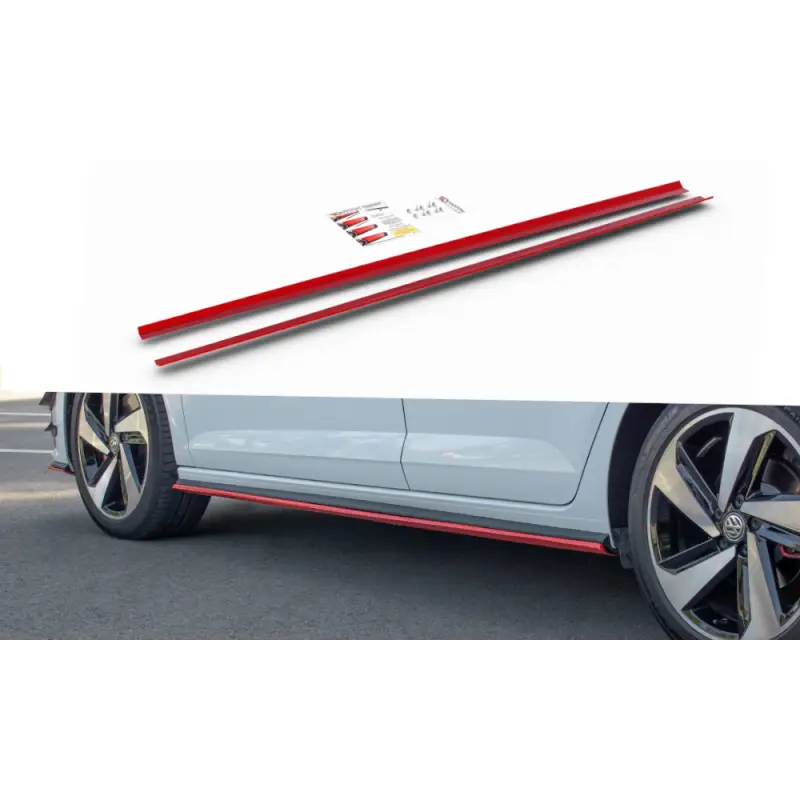 Prix Réduit SET DES DIFFUSEUR DES BAS DE CAISSE VW POLO MK6 GTI MAXTON DESIGN - ROUGE