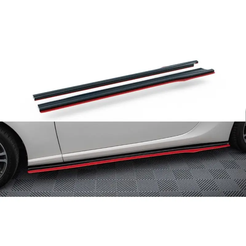 SET DES DIFFUSEUR DES BAS DE CAISSE V.2 SUBARU BRZ/ TOYOTA GT86 FACELIFT MAXTON DESIGN - ROUGE - NOIR Commande En Gros