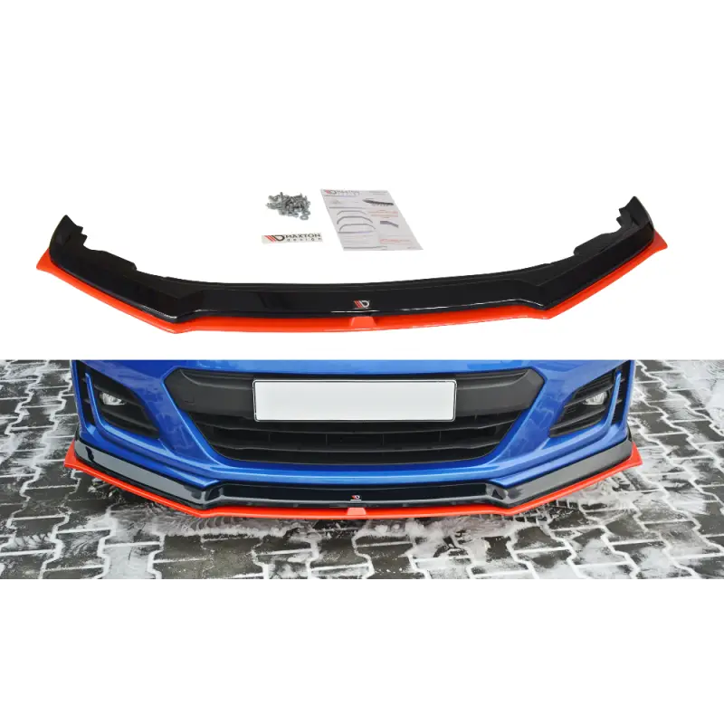 Prix Réduit LAME DU PARE-CHOCS AVANT / SPLITTER V.5 SUBARU BRZ FACELIFT MAXTON DESIGN - ROUGE - NOIR