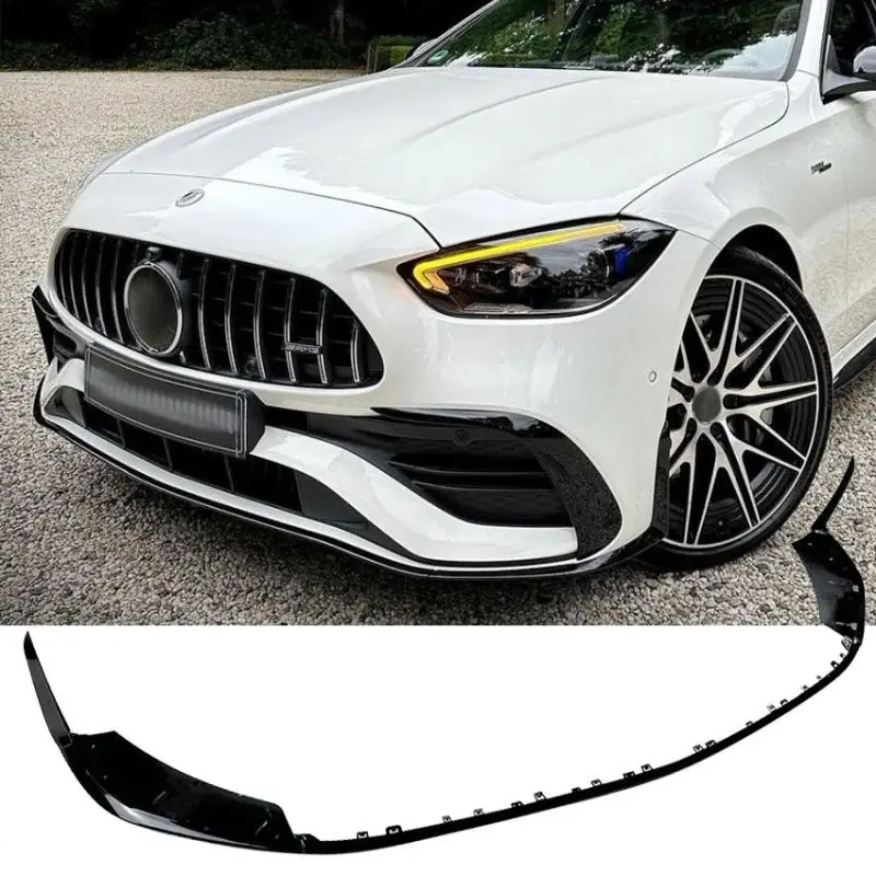 Retour Gratuit LAME DE PARE-CHOCS AVANT NOIR BRILLANT POUR MERCEDES CLASSE C - W206 S206 (21-24) AVEC PACK AMG