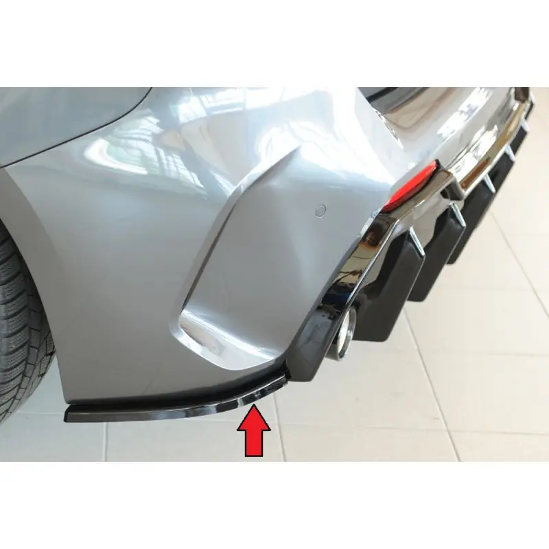 SET DE 2 ECOPES DE PARE CHOCS ARRIERE PACK M BMW SERIE 1 F40 (19-23) - SORTIE SIMPLE GAUCHE DROITERIEGER - NOIR BRILLANT Prix Réduit