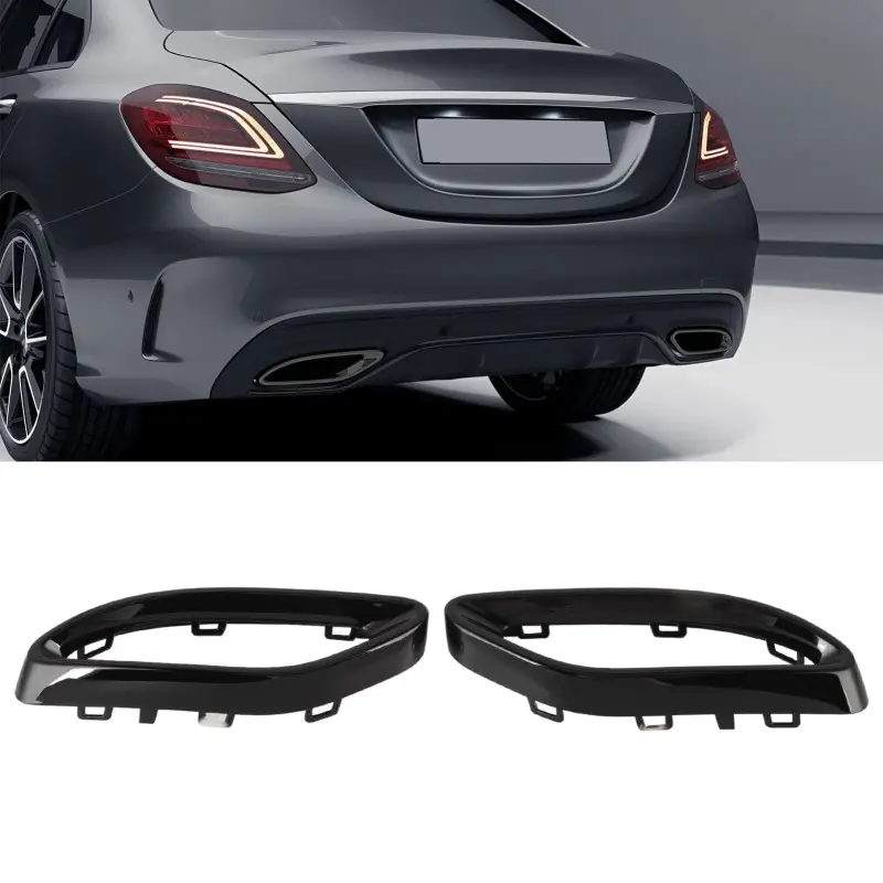 2 CACHES EMBOUTS D'ECHAPPEMENT FULL BLACK POUR MERCEDES CLASSE C W205 C205 PACK AMG (14-20) - ORIGINE MERCEDES Prix Réduit