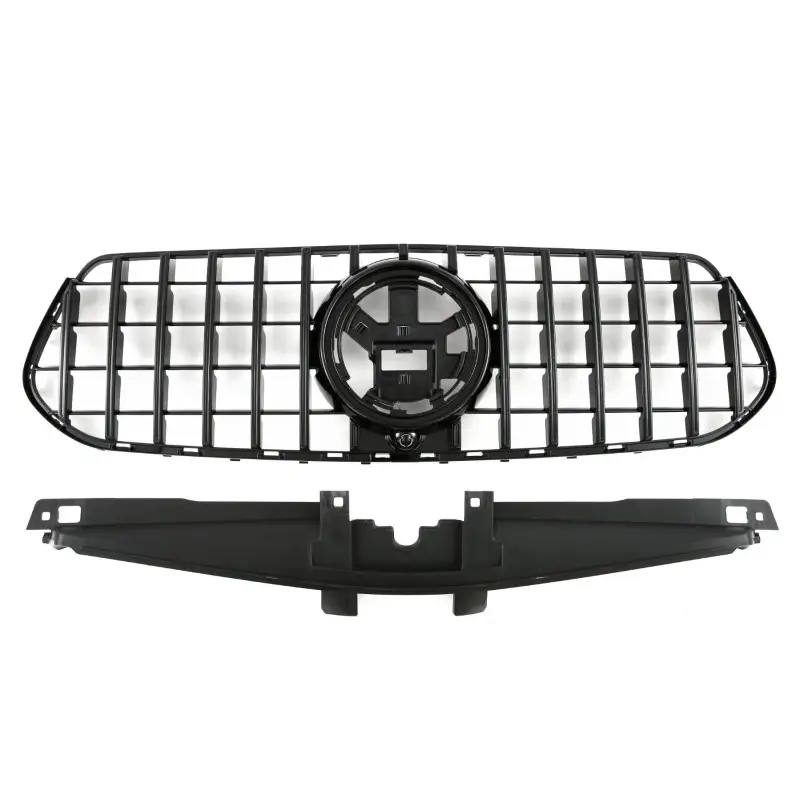 Usine Directe GRILLE DE CALANDRE LOOK GT - GTR PANAMERICANA MERCEDES CLASSE GLE SUV W167 + COUPE C167 PACK AMG FACELIFT (23-25) - FULL NOIR