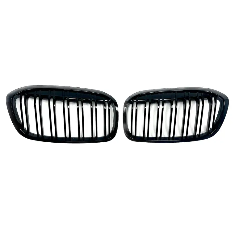 Nouvelle Collection SET DE DEUX CALANDRES DESIGN DOUBLE LIGNE LOOK M NOIR BRILLANTE POUR BMW SÉRIE 2 F45 LCI F46 LCI (18-21)