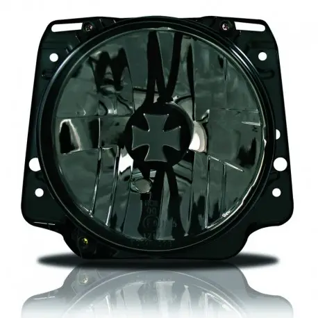 Phares avant, VW Golf 2 (83-91) H4, verre lisse fumée, design Iron Cross Marque