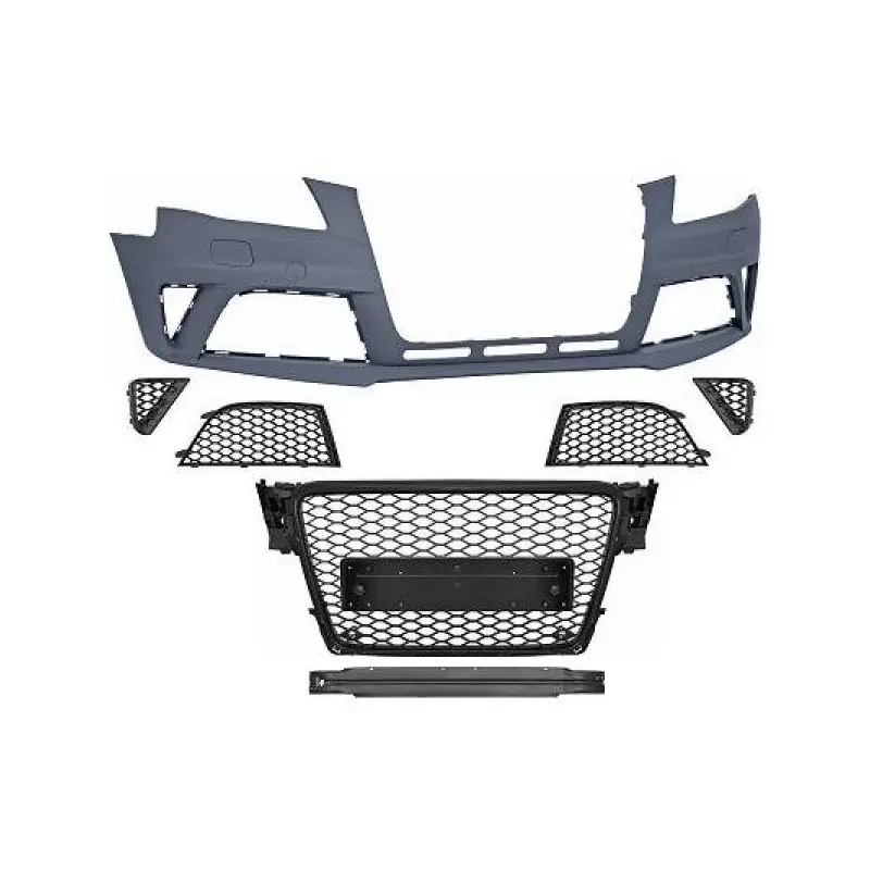 Vente Flash PARE CHOCS AVANT LOOK RS4 POUR AUDI A4 B8 (07-11) - CALANDRE FULL BLACK