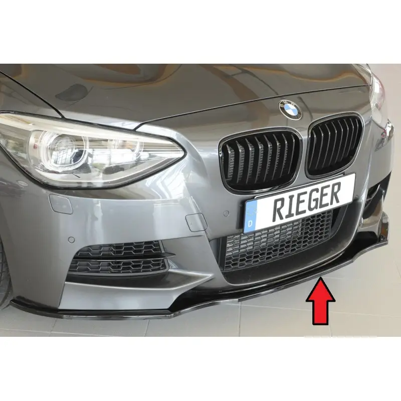 LAME DU PARE-CHOCS AVANT PACK M BMW SERIE 1 F20 - F21 PHASE 1 (11-15) - RIEGER - NOIR BRILLANT - 3-5PORTES - AUSSI M135i Quantité Limitée