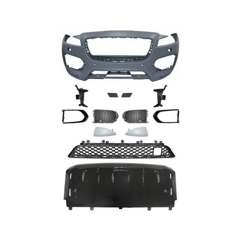 PARE CHOCS AVANT JAGUAR F-PACE(16-) - R-SPORT - MOULURE NOIR- POUR VEHICULE AVEC PRECHAUFFAGE DE MOTEUR - A PEINDRE Must-Have