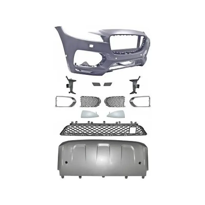 PARE CHOCS AVANT JAGUAR F-PACE(16-) - R-SPORT - MOULURE GRISE - POUR VEHICULE AVEC PRECHAUFFAGE DE MOTEUR - A PEINDRE Soldes