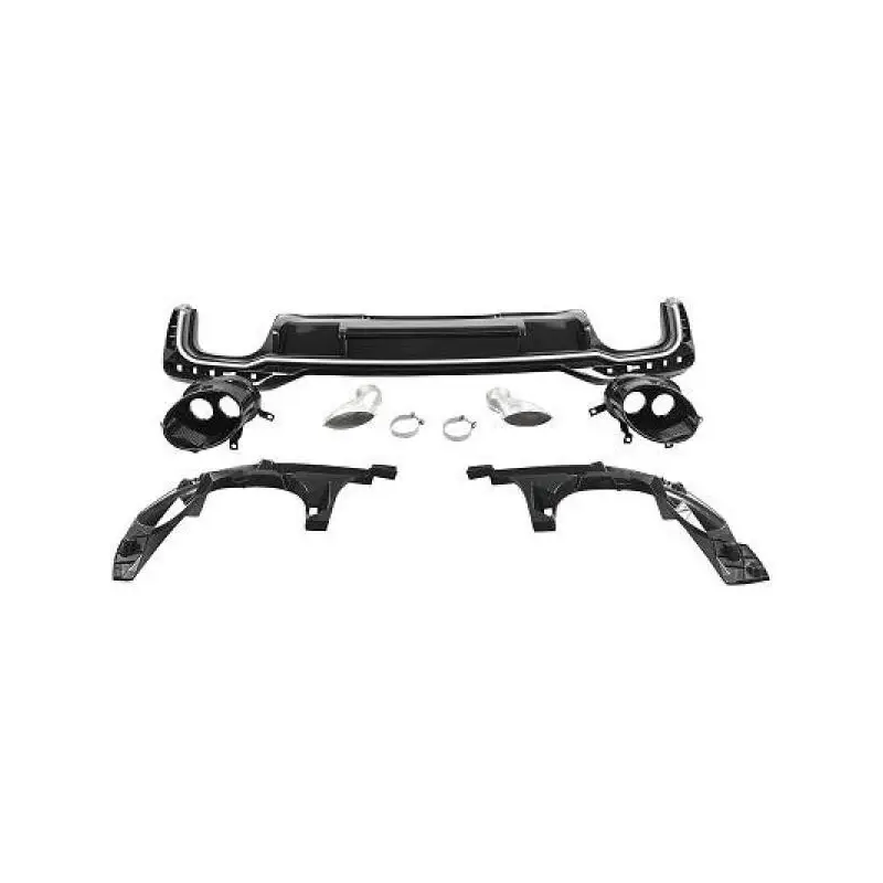 Prix Cassé DIFFUSEUR ARRIERE LOOK RS4 B9 POUR AUDI A4 B9 (19-23) - POUR S-LINE EXTERIEUR UNIQUEMENT - AVEC EMBOUTS
