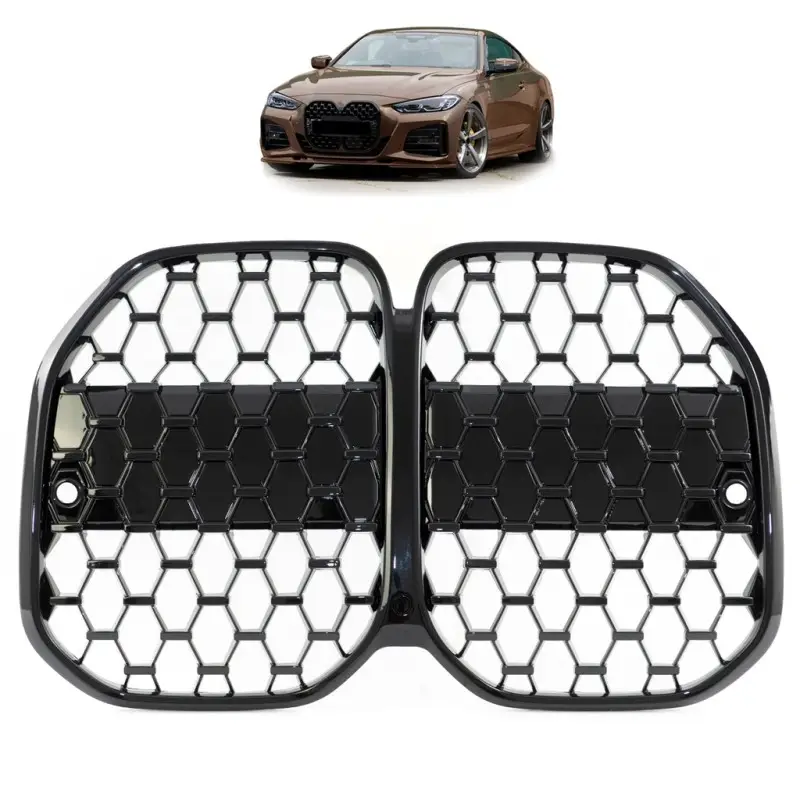 CALANDRE DESIGN DIAMANT NOIR BRILLANT POUR TOUTES BMW SERIE 4 G22 G23 (21-24) - SANS ACC Usine Directe