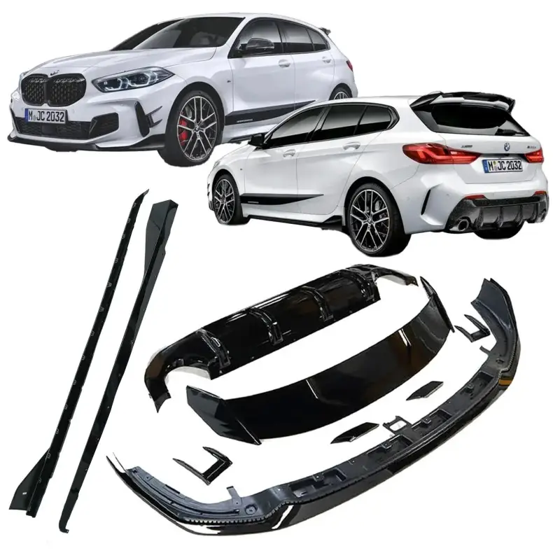 Acheter En Ligne PACK M-PERFORMANCE - LAME AVANT - BAS DE CAISSE - SPOILER DE COFFRE - DIFFUSEUR BMW SERIE 1 F40 (19-24) NOIR BRILLANT