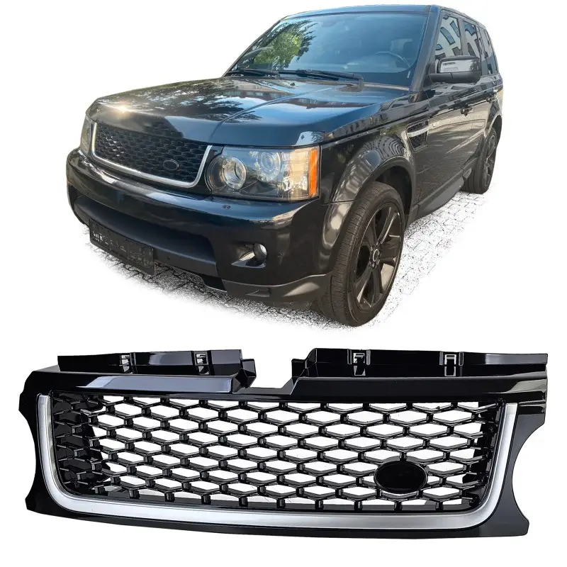 Jusqu’à Épuisement Des Stocks CALANDRE AVANT LOOK SPORT POUR Range Rover Sport (10-13) - FINITION NOIR BRILLANT - GRIS