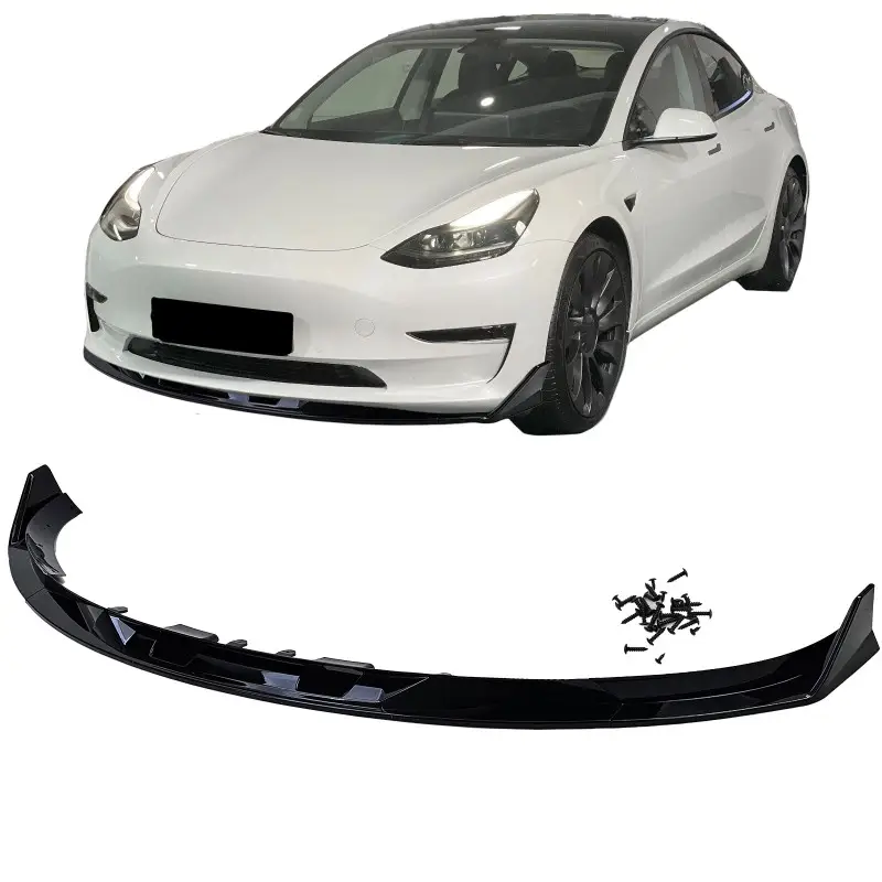 Populaire LAME LOOK SPORT DU PARE-CHOCS AVANT TESLA MODEL 3 - NOIR BRILLANT