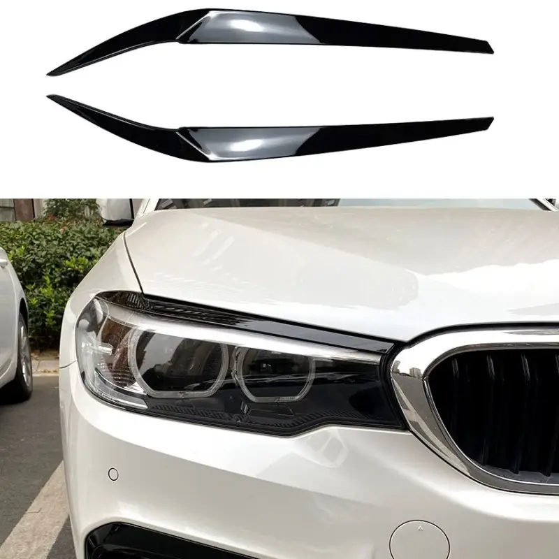 SET DE PAUPIERES DE PHARE POUR BMW SERIE 5 G30 G31 (17-20) - NOIR BRILLANT Meilleure Vente