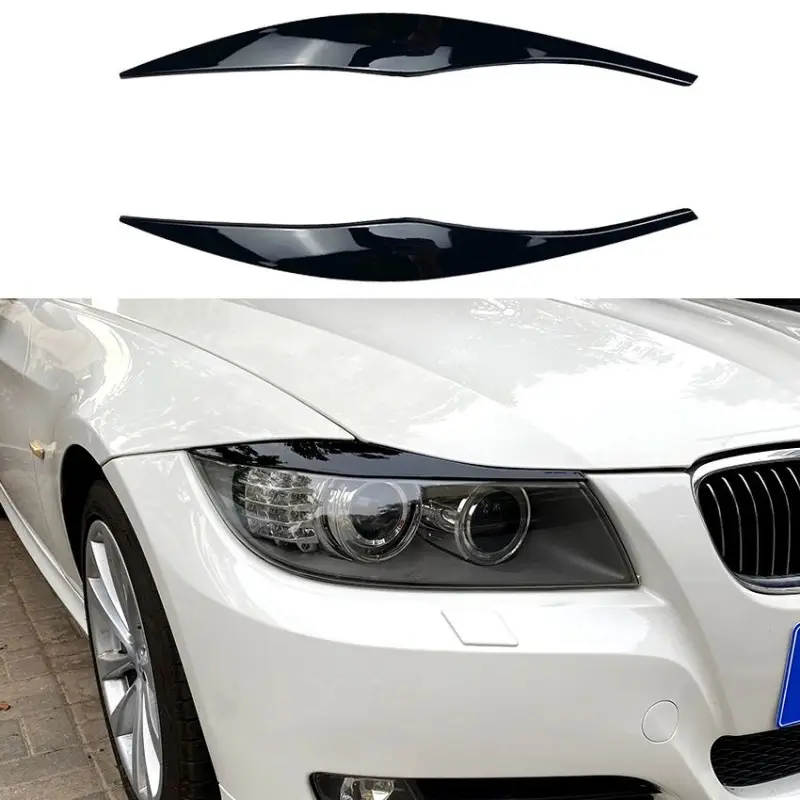 SET DE PAUPIERES DE PHARE POUR BMW SERIE 3 E90 E91 (05-12) - NOIR BRILLANT Promotion