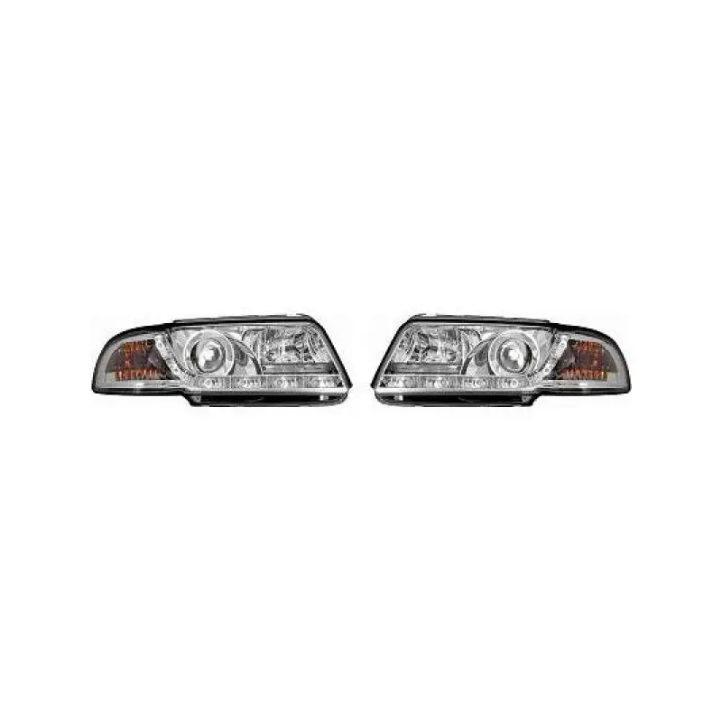 SET DE PHARES AVANT POUR AUDI A4 B5 (94-99) - H1/H1 - CHROME - MOD 2 Achetez Aujourd’hui