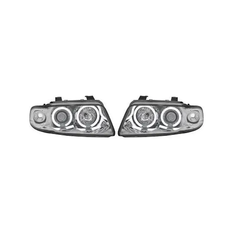 Acheter Direct SET DE PHARES AVANT ANGEL EYES CCFL POUR AUDI A4 B5 (94-99) - H1/H1 - CHROME
