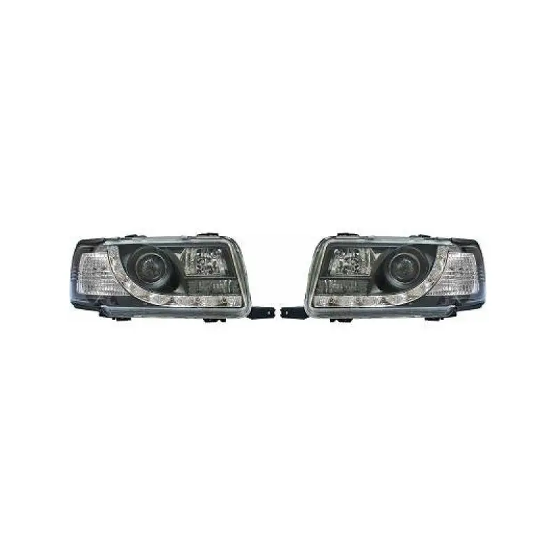 SET DE PHARES AVANT POUR AUDI 80 (91-94) - FOND NOIR - H1/H1 - MOD 2 Petit Prix