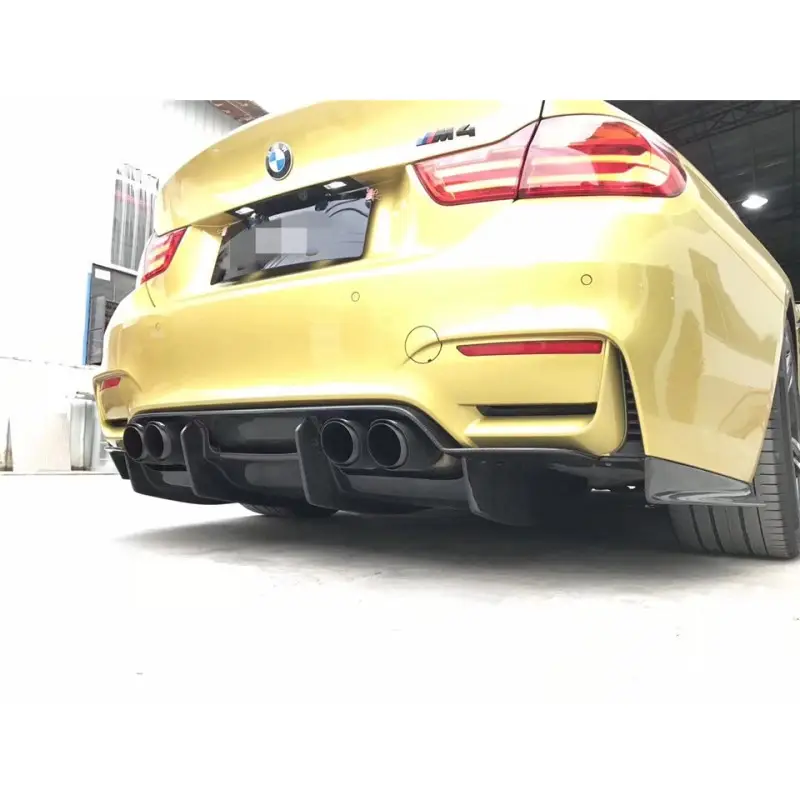 DIFFUSEUR LOOK PSM CARBON COMPLET MPERFORMANCE + LAME DE PARE CHOCS ARRIERE POUR BMW M3 F80 + M4 F82 F83 - CARBON - 4 PCS Top Vente