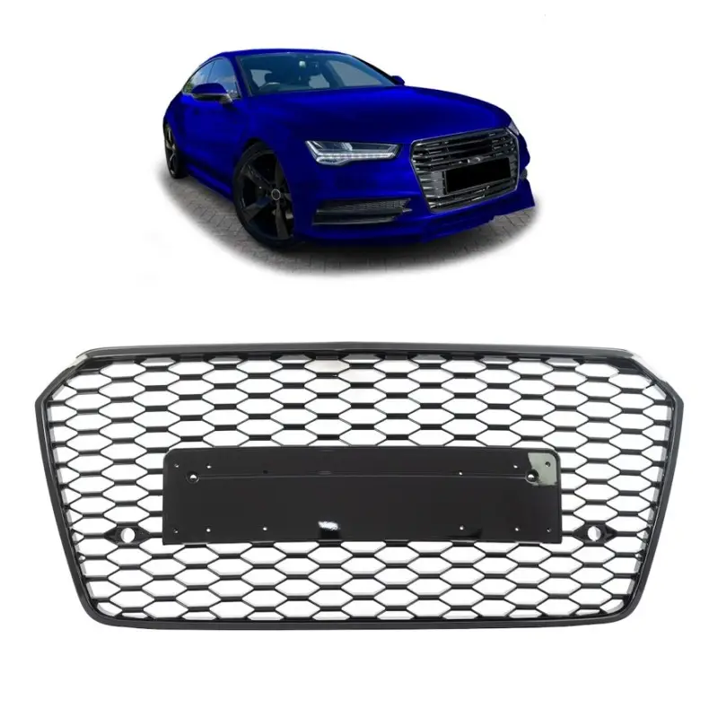 CALANDRE LOOK RS7 AUDI A7 4G FACELIFT (14-17) - FINITION NOIR CONTOUR NOIR Expédition Rapide