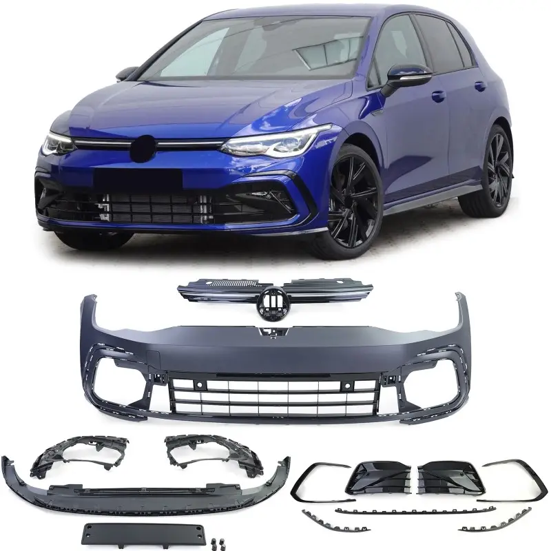 Meilleur Choix PARE-CHOCS AVANT COMPLET LOOK R-LINE POUR VW GOLF 8 (20-22) - LOOK R-LINE - CALANDRE LED