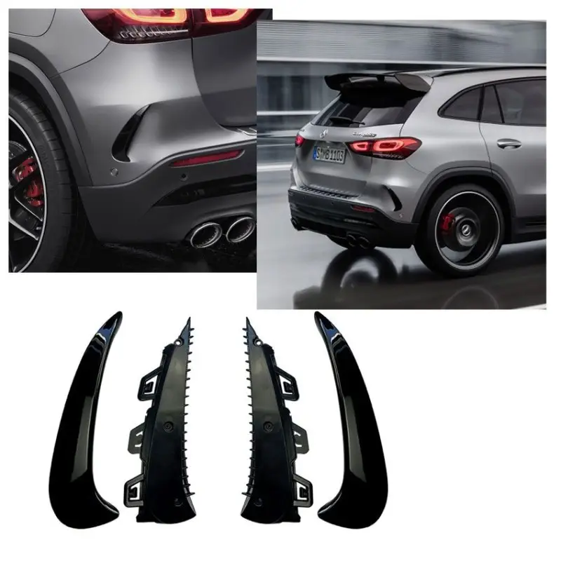 SET DE DEUX ECOPES LOOK AERO DE PARE-CHOCS ARRIERES NOIR BRILLANT POUR MERCEDES CLASSE GLA H247 (19-22) AVEC PACK AMG Meilleur Choix