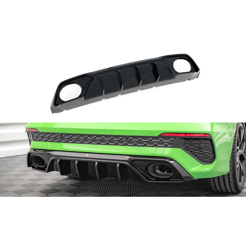 Acheter Direct DIFFUSEUR DE PARE-CHOCS ARRIÈRE AUDI RS3 8Y - MAXTONDESIGN - NOIR BRILLANT