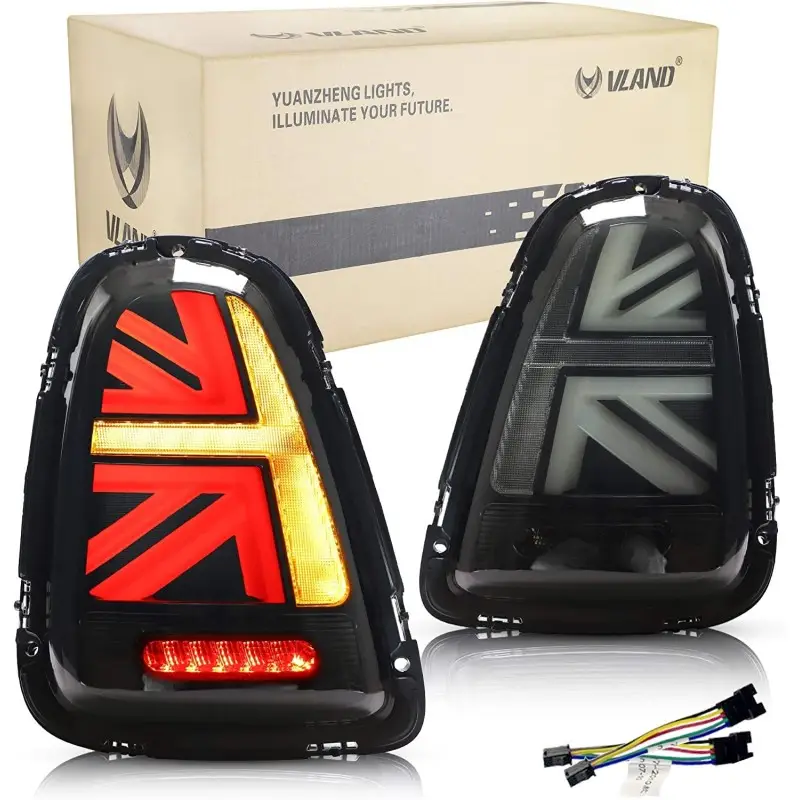 KIT DE FEUX ARRIÈRES DESIGN UNION JACK À LED POUR MINI COOPER ONE R56 R57 (06-14) - NOIR - GRIS - MODELE 2 Prix Choc