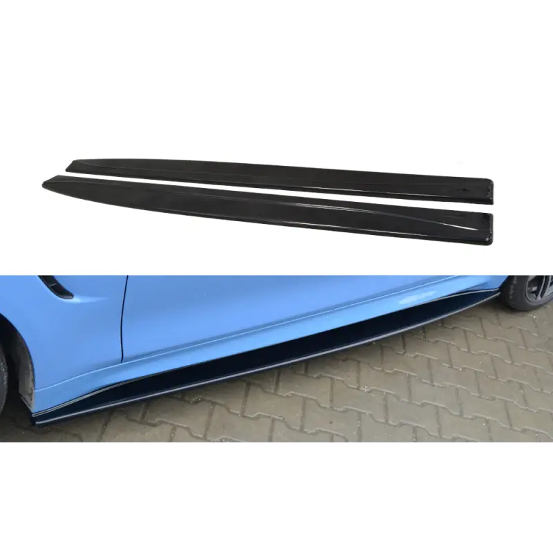 Retour Gratuit SET DES DIFFEUSEUR DES BAS DE CAISSE BMW M4 F82 - MAXTON DESIGN - FINITION NOIR BRILLANT