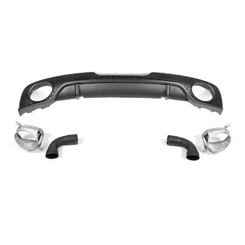 Bon Plan DIFFUSEUR ARRIERE LOOK TTRS AVEC EMBOUTS CHROME POUR AUDI TT 8J (06-14) S-LINE & TTS