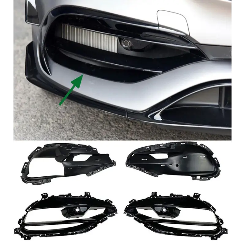 Satisfait Ou Remboursé PACK DE DEUX GRILLES LOOK A45AMG POUR PARE-CHOCS AVANT PACK AMG MERCEDES CLASSE A W176 AMG (16-18) - NOIR BRILLANT