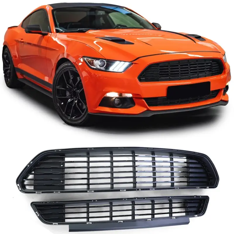 Quantité Limitée CALANDRE + GRILLE DE PARE-CHOCS AVANT POUR FORD MUSTANG(14-17) - NOIR BRILLANT