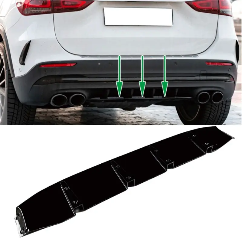 Offre Du Jour RAJOUT DE DIFFUSEUR DU PARE-CHOCS ARRIERE - NOIR BRILLANT POUR MERCEDES CLASSE GLA H247 (19-23) AVEC PACK AMG