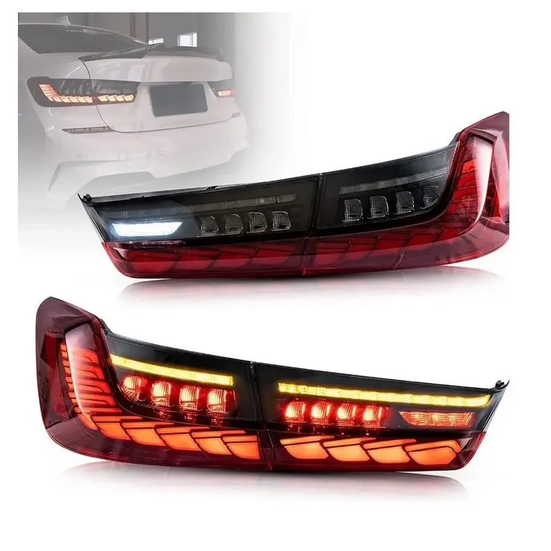 Top Vente SET DE FEUX ARRIÈRES OLED LOOK GTS BMW SÉRIE 3 G20 BERLINE (18-23) M3 G80 - ROUGE & NOIR - BLACKLINE - DYNAMIQUE