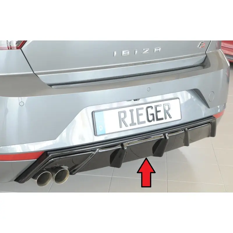 DIFFUSEUR ARRIERE RIEGER SEAT IBIZA KJ (17-23) - DOUBLE GAUCHE - NOIR BRILLANT Prix Bas