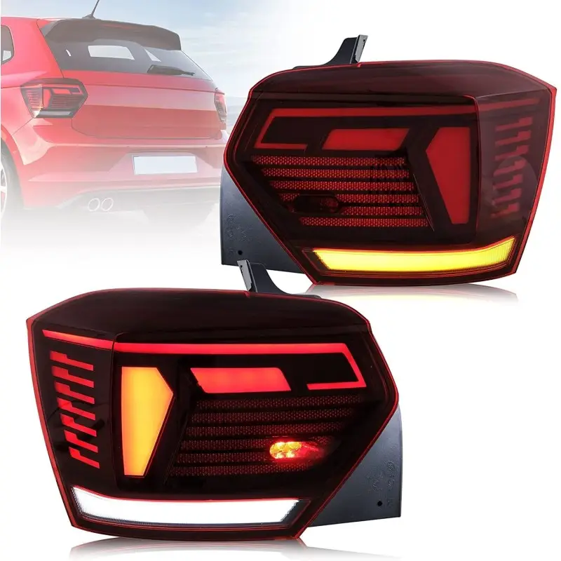 SET FEUX ARRIERES LOOK DYNAMIQUE - ROUGE POUR VW POLO AW (17-22) Promotion